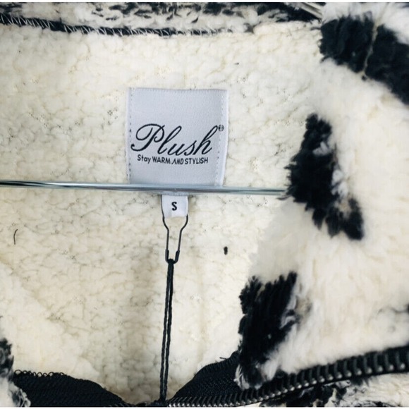 Plush x Revolve Teddy Sherpa Fleece Jacket S to L Animal Print Retro Glam Rock - Picture 10 of 11